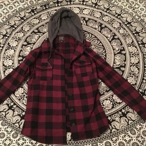 plaid button up long sleeve
